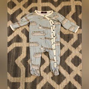 Milkbarn ocean liner footed pajamas